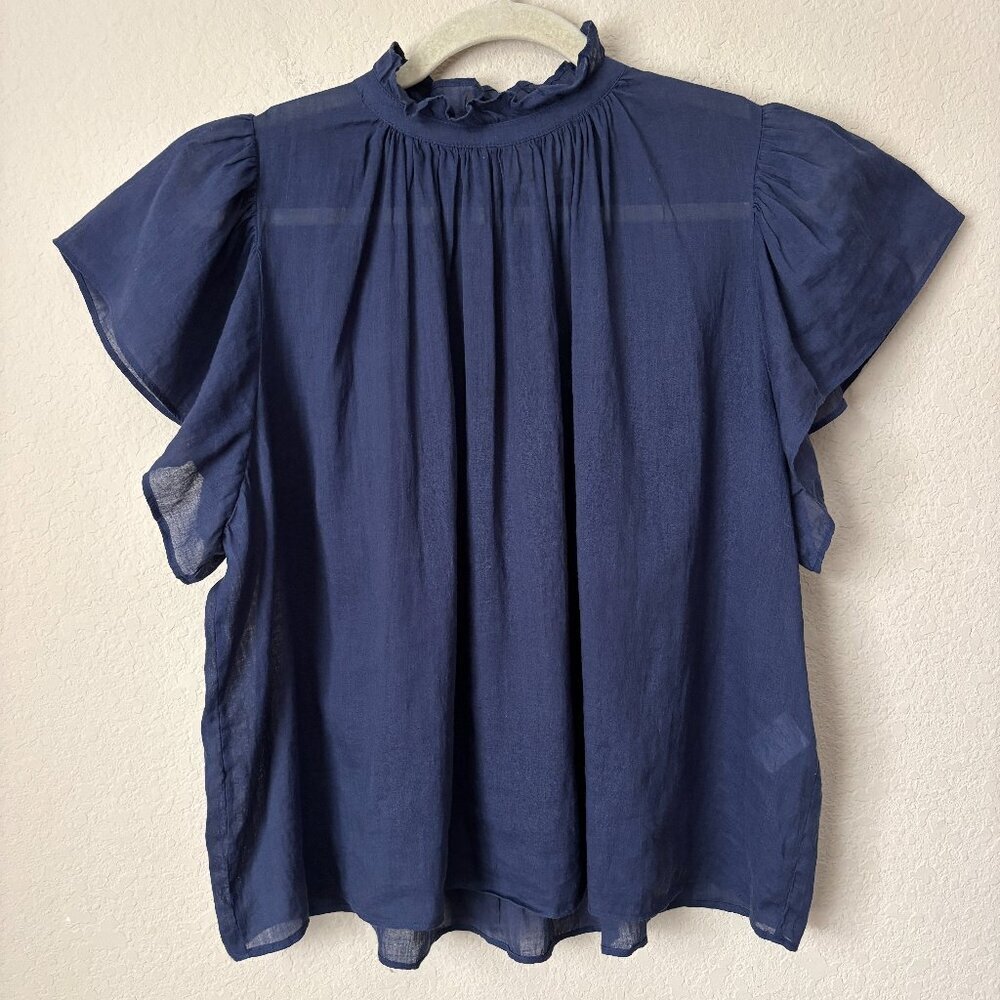 Trovata Birds of Paradis Boho Carla Highneck Blouse Shirt Top
